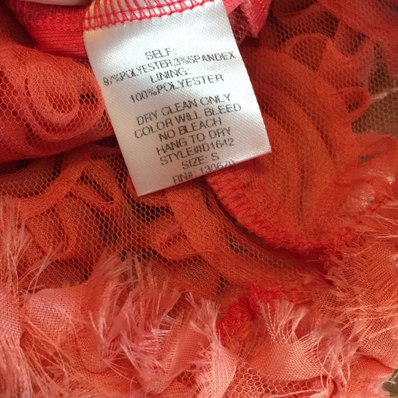 NWT bright coral strapless mini dress with rosettes - club party cosplay - Picture 13 of 17